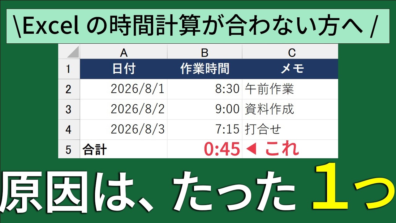 時間計算が合わない理由のサムネイル
